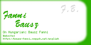 fanni bausz business card